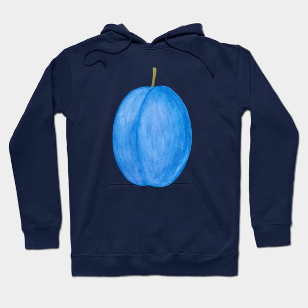 Plum ~ Watercolor Fruit Painting Hoodie by aurin